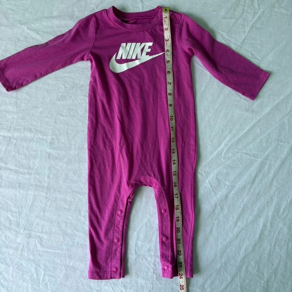 Nike Kids Active Fuchsia Pink Purple Long Sleeve Coverall Jumpsuit Size‎ 12 M